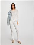 Bootcut jeans with flap pockets 241-Polen2 Off White