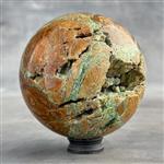 GEEN RESERVEPRIJS - Prachtige groene Smithsonite bol op een aangepaste standaard- 1800 g - (1)