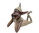 sculptuur, A happy gnome / Pixie - 42 cm - Gepatineerd brons