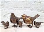 Beeldje - A bird family (5) - Brons