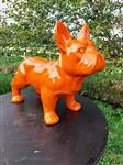 Beeld, French bulldog orange garden or for indoor - 39 cm - polyresin