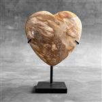 GEEN RESERVEPRIJS - Prachtig hart van versteend hout op een aangepaste standaard - Gefossiliseerd ho