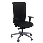 174G Bureaustoel Zwart Chroom Netweave Smalle Arm