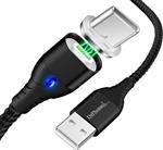 DrPhone Echo Series - 2 Meter - Zwart - Magnetische USB-C Kabel 3A Type-C oplaadkabel - Snellader - 