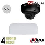 Dahua 4MP IP cameraset - WizSense - 2 dome camera's - motorzoom - starlight - 40m - ips24ddm2