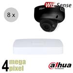 Dahua 4MP IP cameraset - WizSense - 8 dome camera's - motorzoom - starlight - 40m - ips84ddm2