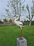 Beeld, XL Metal Garden Stork - metal - 80.5 cm - metaal