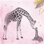 Geboorte Servetten Roze Safari 25cm 20st