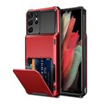 Samsung Galaxy S22 - Kaarthouder Hoesje - Wallet Card Slot Portemonnee Cover Case Rood