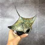 sculptuur, NO RESERVE PRICE - Manta Ray Sculpture Patinated Bronze - 11.5 cm - Brons