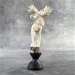 Snijwerk, NO RESERVE PRICE - A moose carving from deer antler on a stand - 15 cm - Hout, Hertengewei