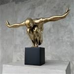 sculptuur, NO RESERVE PRICE - Bronze Statue of an Olympic Swimmer Polished - 27 cm - Brons