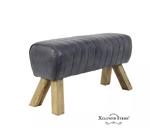 Gym Bench Leather Grey - Gangbankje - Hout, Leder