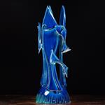 sculptuur, The Blue Fish Lamp - 560 mm - Artistiek handgemaakt - Figulus - Vissculptuur in Vietri-ke