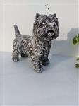 Beeld, Yorkshire Terrier - 29 cm - cast stone