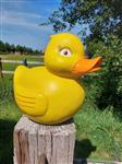 Beeld, large yellow bath duck or garden statue - 43 cm - polyresin