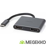 USB Multi-Port Adapter | USB 3.2 Gen 1 | USB-C Male | 2x HDMI | 0.10 m | Rond | Vernikkeld | P