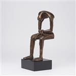 sculptuur, culpture, NO RESERVE PRICE - Modern Bronze Sculpture - Seated Bronze Sculpture - Seated G