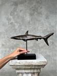 sculptuur, NO RESERVE PRICE - Bronze Hammerhead Shark on a stand - Sphyrnidae - 23 cm - Brons