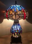 NO RESERVE!! - Tiffany stijl tafellamp Studio - Baby Blue Dragonfly met 2 lichtpunten! - Tafellamp -