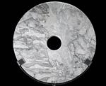 Decoratief ornament - NO RESERVE PRICE - Decorative Grey Marble Disc on a custom stand - Indonesië