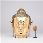 sculptuur, NO RESERVE PRICE - Buddha Head Sculpture - 25 cm - Brons