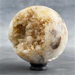 GEEN RESERVEPRIJS - Prachtige stenen bol van geel kristal op aangepaste standaard Kwarts- 1800 g