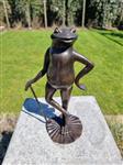 Beeldje - The golfing frog - Brons