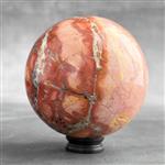 GEEN RESERVEPRIJS - Prachtige Maligano Jasper Sphere op aangepaste houten standaard - Gefossiliseerd