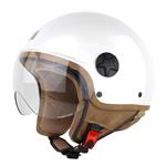 Motocubo ant jethelm met extern vizier | parel wit  ECE 22.06