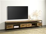 Tv meubel Livorno 240 cm | Gerecycled teak & metaal