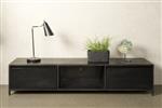 Tv meubel Paterno 180 cm | Zwart mangohout & metaal