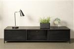 Tv meubel Paterno 180 cm | Zwart mangohout & metaal