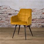 Velvet Eetkamerstoel Silva | Geel