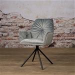 Eetkamerstoel Palma met armleuning | Velvet grijs