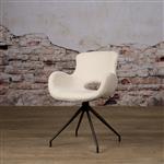 Eetkamerstoel Campo met armleuning | Teddy wit