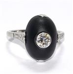 Ring - 14 karaat Witgoud -  7.85 tw. Diamant  (Natuurlijk) - Onyx