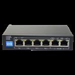 Safire PoE switch 4 poorten + 2 Uplink - 60W - tot 1000Mbps - SW0604POE-G-60