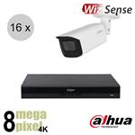 Dahua 4K IP cameraset - WizSense - 16 bullet camera's - motorzoom - starlight - 60m - ips168dbm1