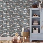 Behang - Ganzen Blue Ganzen Blue 53x280