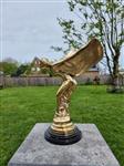 Beeld, Large Rolls Royce Logo - Spirit of Ecstasy - 38 cm - Brons, Marmer