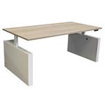 Elektrisch Zit Sta Bureau Wit Natuur Eiken 180x90 Nieuw Blad