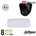 Dahua 4K IP cameraset - WizSense - 4 turret dome camera's - motorzoom - starlight - 40m - ips48dtm2