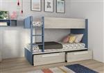 Jules stapelbed met twee lades - 90x200 - Blauw - Trasman