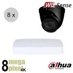 Dahua 4K IP cameraset - WizSense - 8 turret dome camera's - motorzoom - starlight - 40m - ips88dtm2