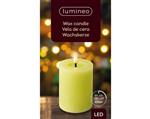 Actie Lumineo LED kaars WAX steady kan Binnen, met timer, Groen/warm wit dia7cm H 11.5cm / st Ledcan