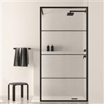 Inloopdouche BWS Black Line 140x200 cm 8mm NANO Glas Mat Zwart Raster