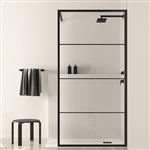 Inloopdouche BWS Black Line 60x200 cm 8mm NANO Glas Mat Zwart Raster