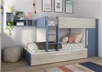 Jules stapelbed met kast en slaaplade - 90x200 - Blauw - Trasman