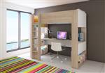 Twist hoogslaper met bureau - 90x200 - Lichteiken met wit - Trasman